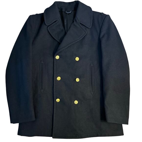 US Naval Academy Uniform Melton Wool Peacoat Gold Buttons Made In USA Size 42R - Picture 1 of 10